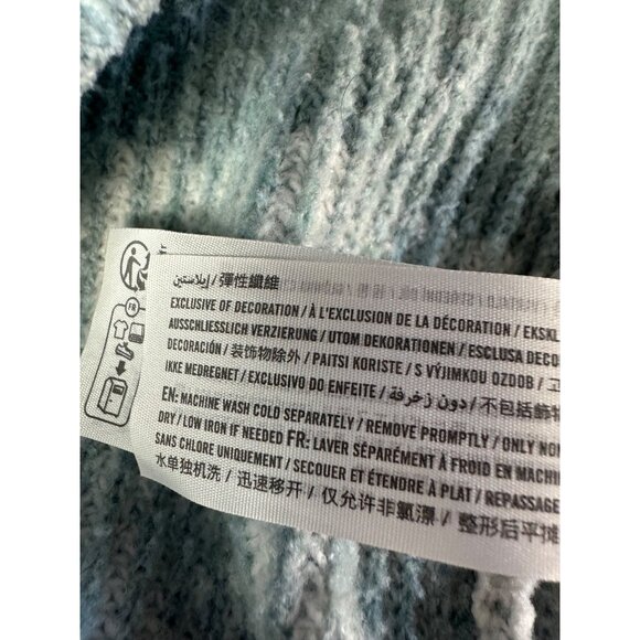 Hollister Blue Striped Knit Sweater Women’s Large Crewneck Cozy Oversized - Picture 7 of 7